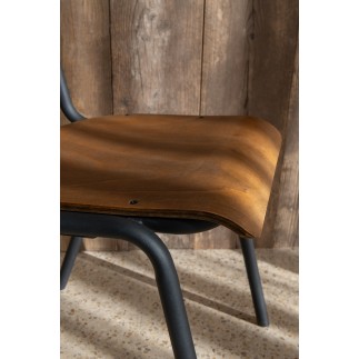Chaise réglable en velours marron 52x43x82 cm
