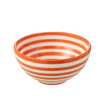 Saladeira em cerâmica laranja 28x28x14 cm