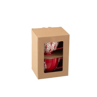 Conjunto de 2 canecas de cerâmica vermelha 11,2 x 11,2 x 6 cm