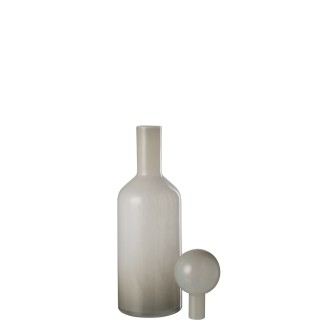 Jarrón botella de vidrio blanco 15.5*15.5*46 cm