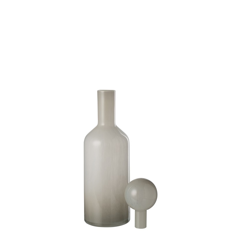 Jarrón botella de vidrio blanco 15.5*15.5*46 cm