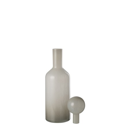 Jarrón botella de vidrio blanco 15.5*15.5*46 cm