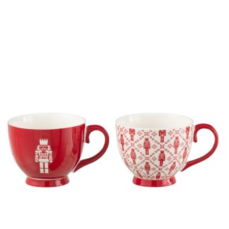 Set di 2 tazze in ceramica rossa 11,2x11,2x6 cm