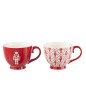 Set di 2 tazze in ceramica rossa 11,2x11,2x6 cm