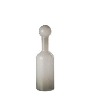 Jarrón botella de vidrio blanco 15.5*15.5*46 cm