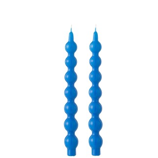 Boite de 2 bougies 5H calebasse bleu 7.5x3.5x30 cm