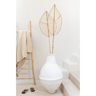 Plaid franges en mousseline de coton beige clair 130x180x1 cm