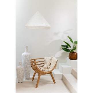 Plaid franges en mousseline de coton beige clair 130x180x1 cm