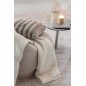 Plaid franges en mousseline de coton beige clair 130x180x1 cm Plaid franges en mousseline de coton beige clair 130x180x1 cm