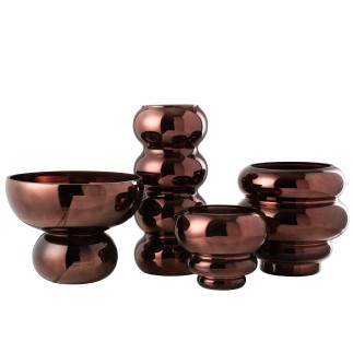 Vase sur pied en verre prune 23x23x17.5 cm