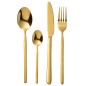 Conjunto de 24 talheres em aço inoxidável brilhante dourado Conjunto de 24 talheres em aço inoxidável brilhante dourado