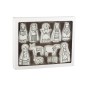 Scène de la nativité en céramique blanc 7.5x3x14 cm