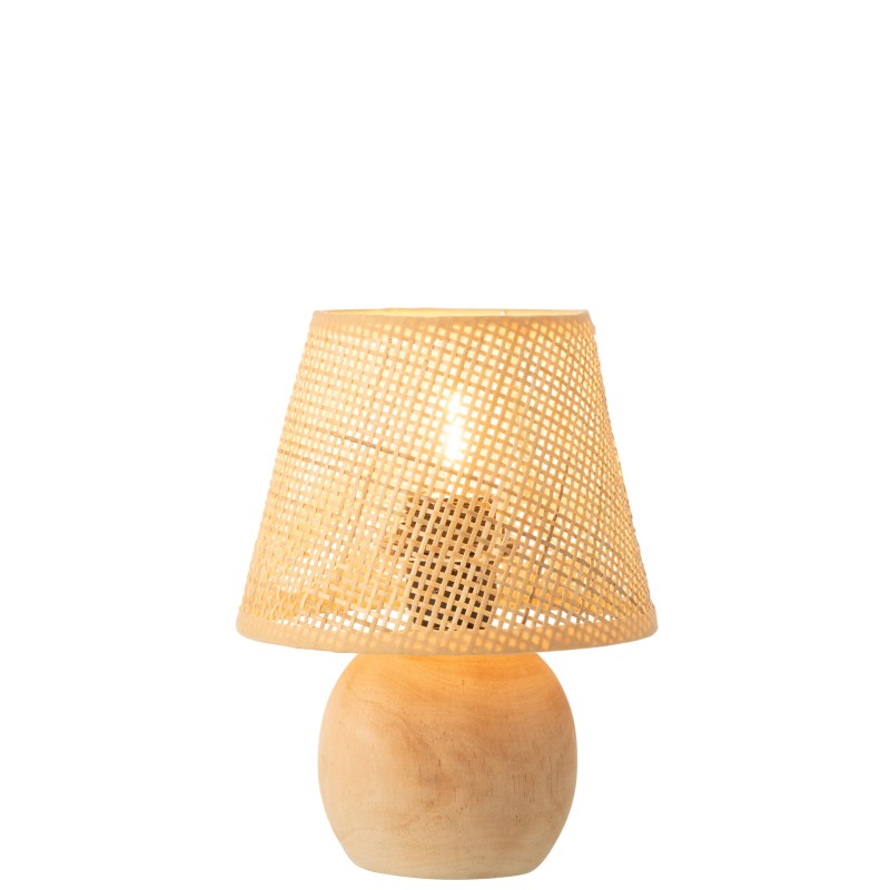Lâmpada LED a pilhas em madeira bege 17x17x23 cm Lâmpada LED a pilhas em madeira bege 17x17x23 cm