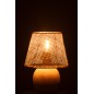 Lámpara LED a pilas de madera beige 17x17x23 cm