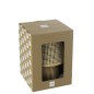 Lámpara LED a pilas de madera beige 17x17x23 cm