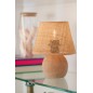 Lámpara LED a pilas de madera beige 17x17x23 cm