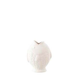 Jarrón soliflore pez de cerámica blanco 17,8 x 10,5 x 22,8 cm