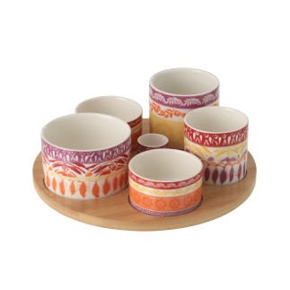 Set da aperitivo in ceramica viola  13x13x8 cm