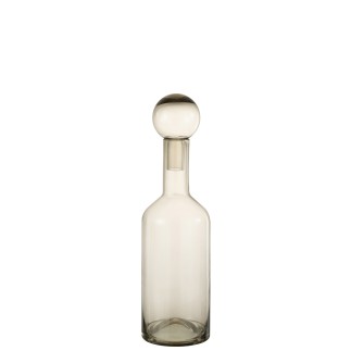 Bouteille décorative en verre gris 15.5x15.5x55.5 cm