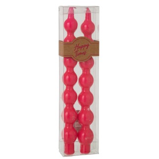 Boite de 2 bougies calebasse 5h en paraffine rose 7.5x3.5x30 cm