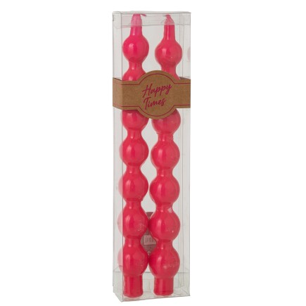 Scatola di 2 candele calebasse 5h in paraffina rosa 7.5x3.5x30 cm