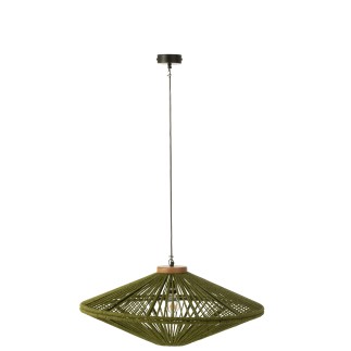 Lampada a sospensione in metallo verde 77,5x77,5x36 cm