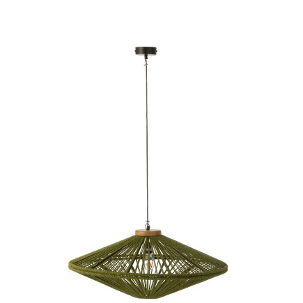Lampada a sospensione in metallo verde 77,5x77,5x36 cm