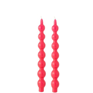 Scatola di 2 candele calebasse 5h in paraffina rosa 7.5x3.5x30 cm