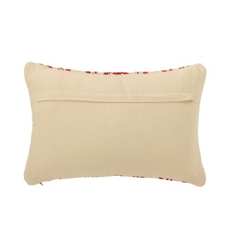 Coussin rectangulaire flocons de neige en coton rouge 40x60x15 cm