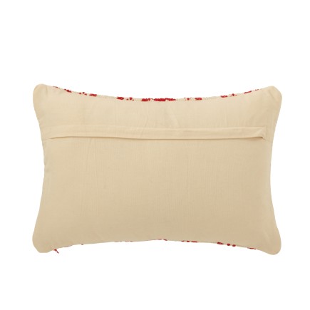 Coussin rectangulaire flocons de neige en coton rouge 40x60x15 cm