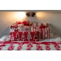Coussin rectangulaire flocons de neige en coton rouge 40x60x15 cm Coussin rectangulaire flocons de neige en coton rouge 40x60x15 cm