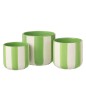 Macetero cerámica rayada verde y blanca, 15 x 14 x 14 cm Macetero cerámica rayada verde y blanca, 15 x 14 x 14 cm