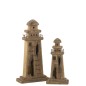 Phare en bois naturel foncé 16x7x31 cm Phare en bois naturel foncé 16x7x31 cm