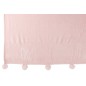 Plaid avec pompon en polyester rose poudré 170x130cm Plaid avec pompon en polyester rose poudré 170x130cm
