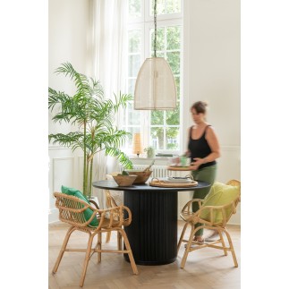 Table en bois noir 120x120x76 cm