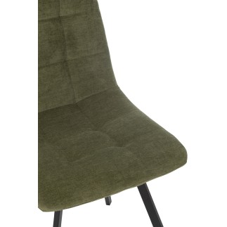 Sedia da tavolo in metallo verde 55x45x85 cm