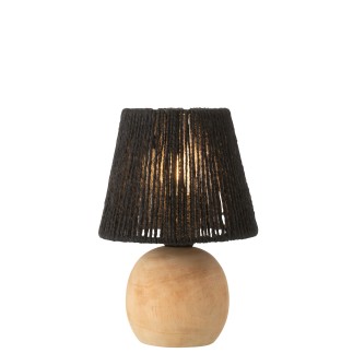 Lampada a led in legno nero 16.5x16.5x23 cm