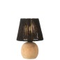 Lâmpada LED em madeira preta 16,5 x 16,5 x 23 cm Lâmpada LED em madeira preta 16,5 x 16,5 x 23 cm