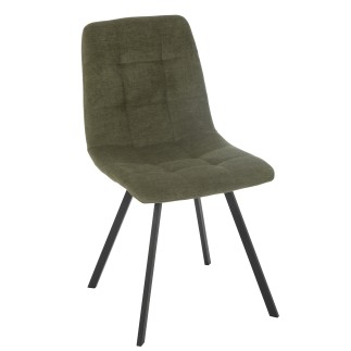 Sedia da tavolo in metallo verde 55x45x85 cm