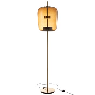 Lâmina LED em vidro castanho 35x35x168 cm