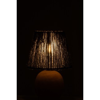 Lâmpada LED em madeira preta 16,5 x 16,5 x 23 cm