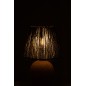 Lâmpada LED em madeira preta 16,5 x 16,5 x 23 cm Lâmpada LED em madeira preta 16,5 x 16,5 x 23 cm