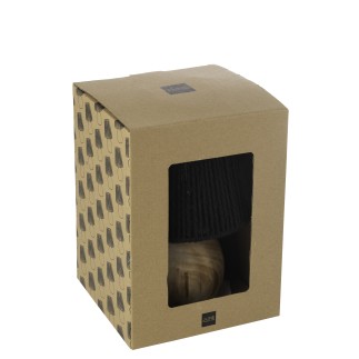 Lampada a led in legno nero 16.5x16.5x23 cm
