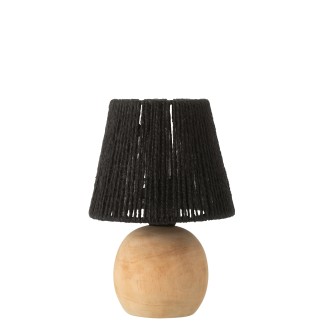 Lâmpada LED em madeira preta 16,5 x 16,5 x 23 cm