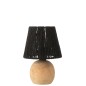 Lâmpada LED em madeira preta 16,5 x 16,5 x 23 cm Lâmpada LED em madeira preta 16,5 x 16,5 x 23 cm
