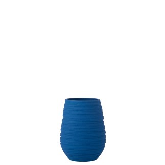 Vaso em cerâmica azul, 22 x 19 x 30 cm