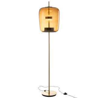 Lâmina LED em vidro castanho 35x35x168 cm