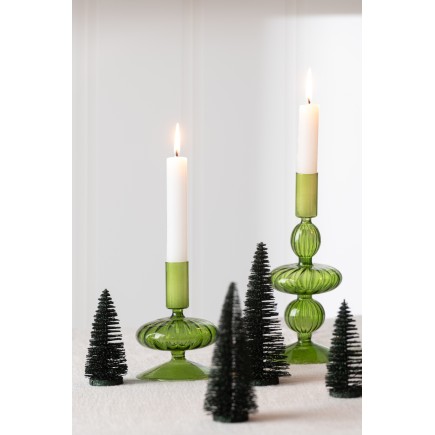 Caja de 4 árboles de Navidad artificiales de plástico verde H.9 a 15 cm