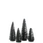 Confezione di 4 alberi di Natale artificiali in plastica verde da H.9 a 15 cm