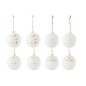 Boite de 8 boules de Noël en verre blanc 8x8x8 cm Boite de 8 boules de Noël en verre blanc 8x8x8 cm